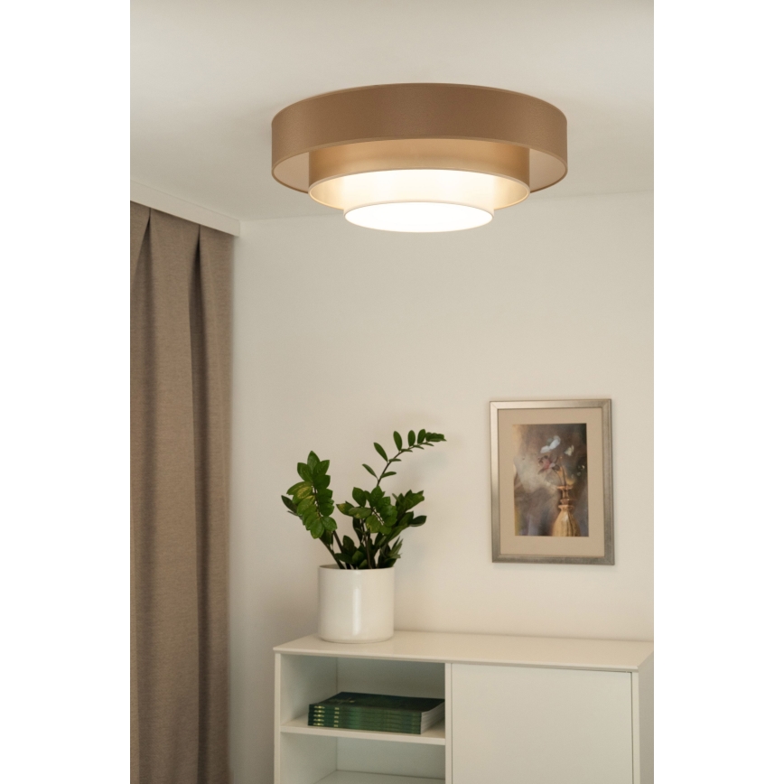 Duolla - LED Griestu lampa LUNETA LED/26W/230V d. 60 cm 4000K brūna/zelta/balta
