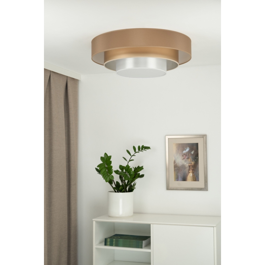 Duolla - LED Griestu lampa LUNETA LED/26W/230V d. 60 cm 4000K brūna/zelta/balta