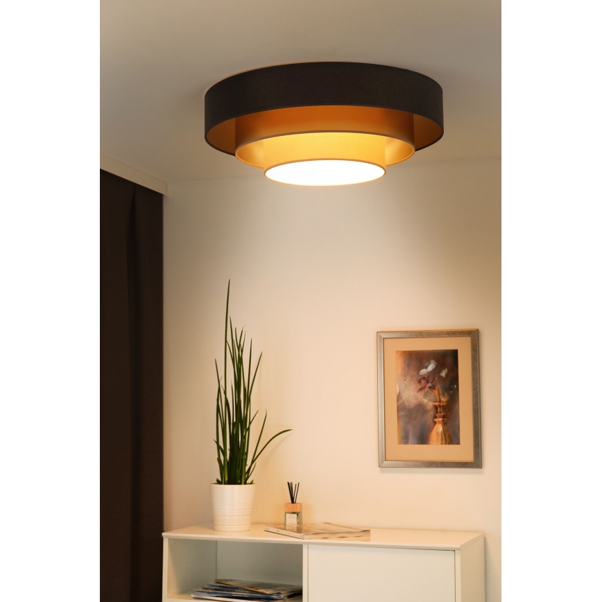 Duolla - LED Griestu lampa LUNETA LED/26W/230V d. 60 cm 4000K brūna/zelta/krēmkrāsa