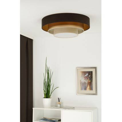 Duolla - LED Griestu lampa LUNETA LED/26W/230V d. 60 cm 4000K brūna/zelta/krēmkrāsa