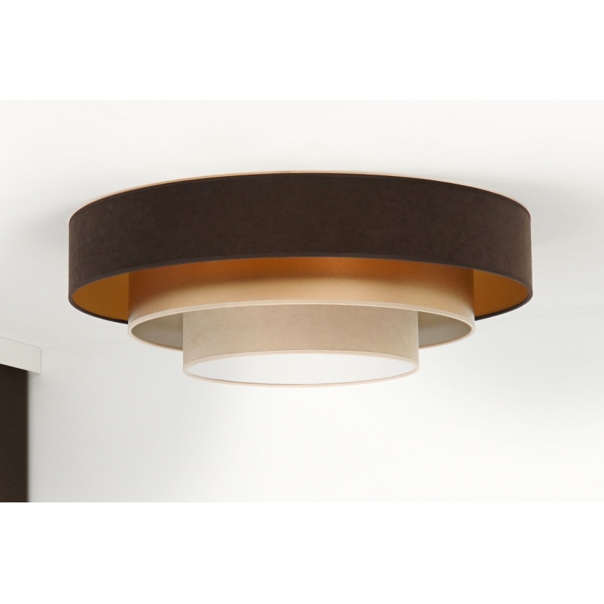 Duolla - LED Griestu lampa LUNETA LED/26W/230V d. 60 cm 4000K brūna/zelta/krēmkrāsa