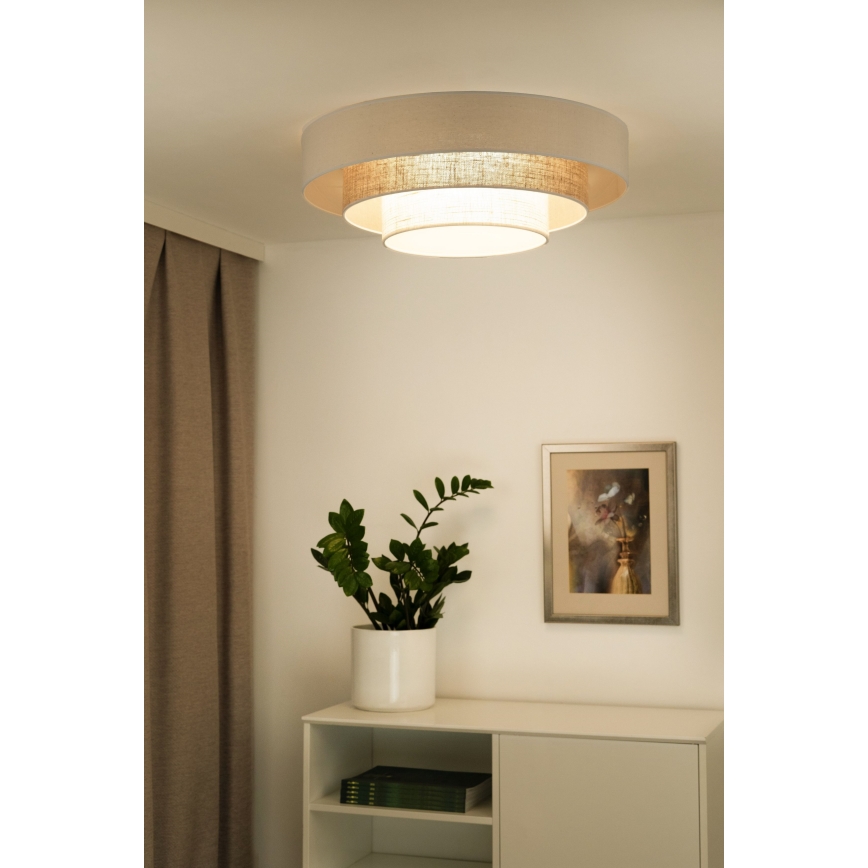 Duolla - LED Griestu lampa LUNETA LED/26W/230V d. 60 cm 4000K krēmkrāsa/brūna
