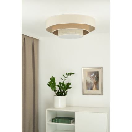 Duolla - LED Griestu lampa LUNETA LED/26W/230V d. 60 cm 4000K krēmkrāsa/brūna