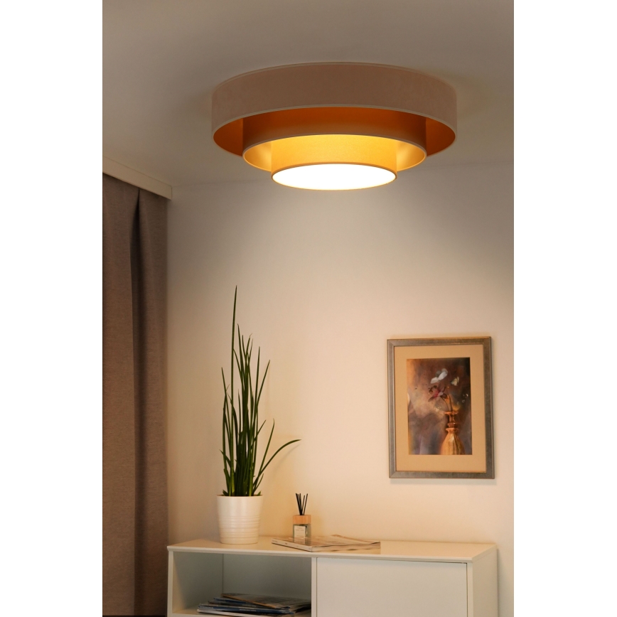 Duolla - LED Griestu lampa LUNETA LED/26W/230V d. 60 cm 4000K krēmkrāsa/zelta/bēša