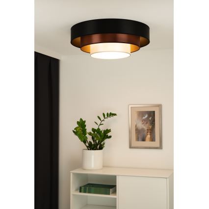 Duolla - LED Griestu lampa LUNETA LED/26W/230V d. 60 cm 4000K melna/varš/balta