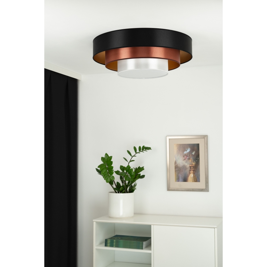 Duolla - LED Griestu lampa LUNETA LED/26W/230V d. 60 cm 4000K melna/varš/balta