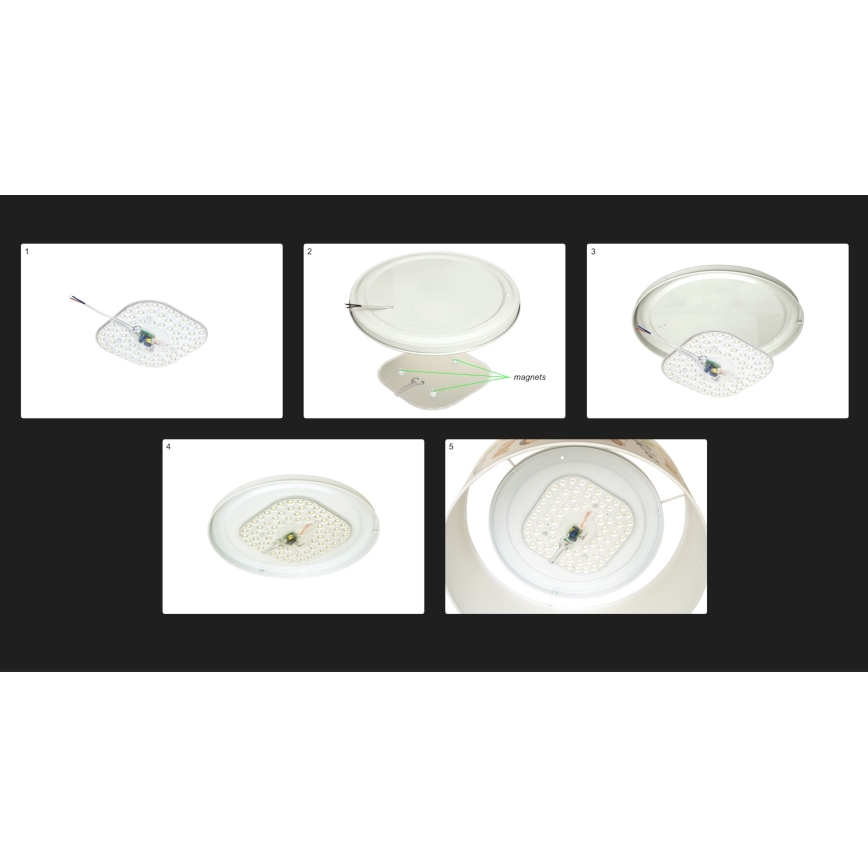Duolla - LED Griestu lampa LUNETA LED/26W/230V d. 60 cm 4000K melna/varš/balta