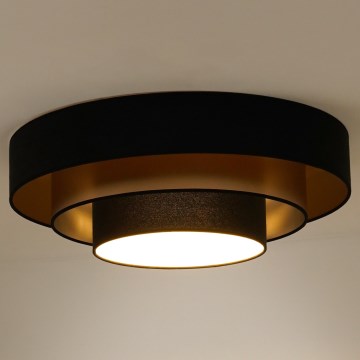 Duolla - LED Griestu lampa LUNETA LED/26W/230V d. 60 cm 4000K melna/zelta