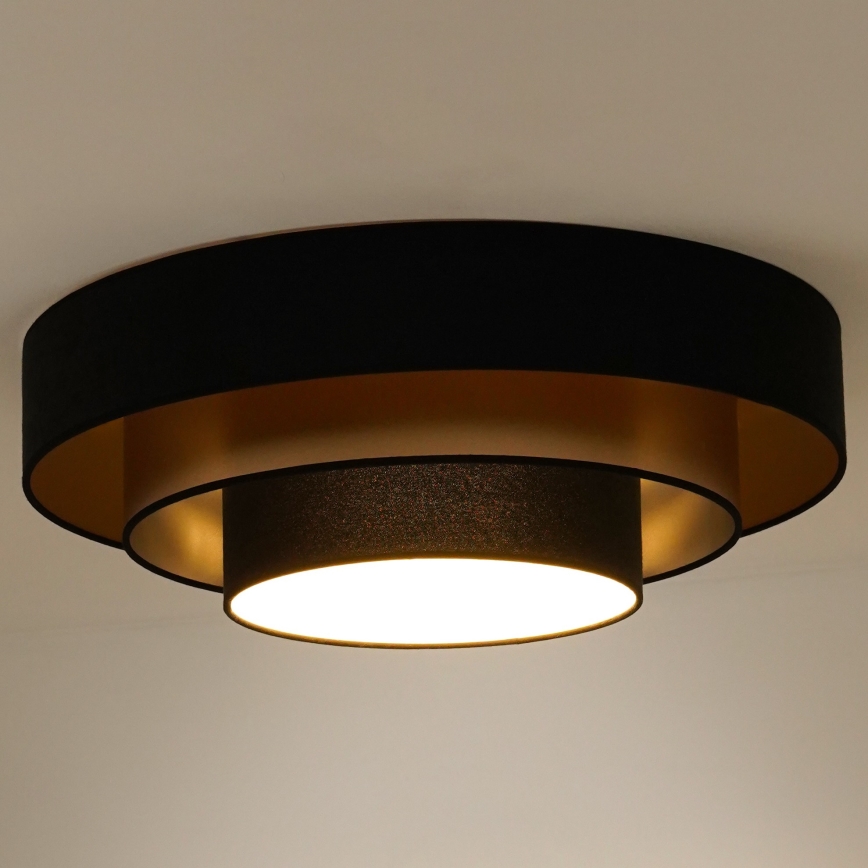 Duolla - LED Griestu lampa LUNETA LED/26W/230V d. 60 cm 4000K melna/zelta