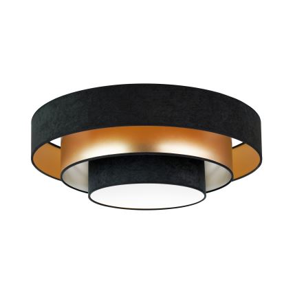 Duolla - LED Griestu lampa LUNETA LED/26W/230V d. 60 cm 4000K melna/zelta