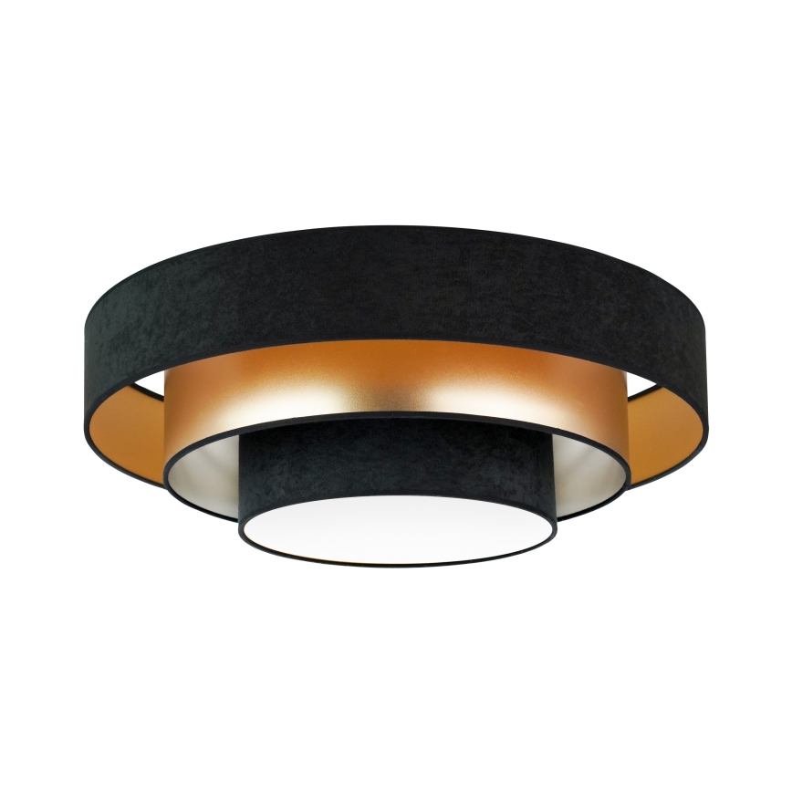 Duolla - LED Griestu lampa LUNETA LED/26W/230V d. 60 cm 4000K melna/zelta