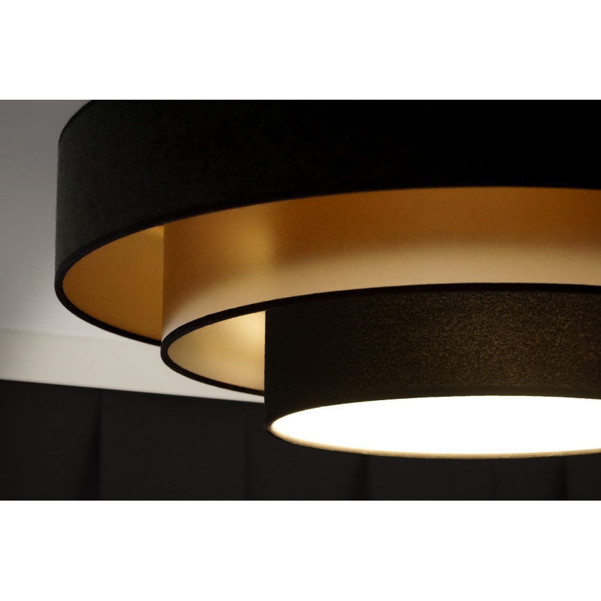 Duolla - LED Griestu lampa LUNETA LED/26W/230V d. 60 cm 4000K melna/zelta