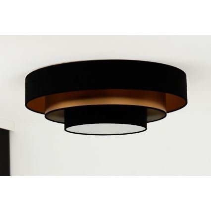 Duolla - LED Griestu lampa LUNETA LED/26W/230V d. 60 cm 4000K melna/zelta