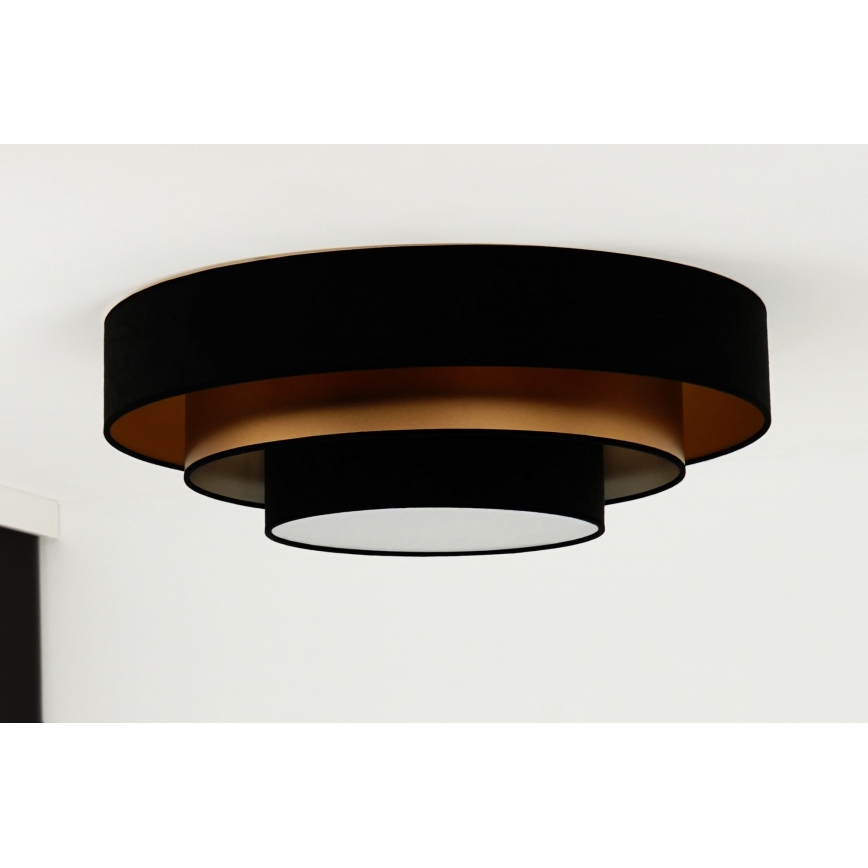 Duolla - LED Griestu lampa LUNETA LED/26W/230V d. 60 cm 4000K melna/zelta