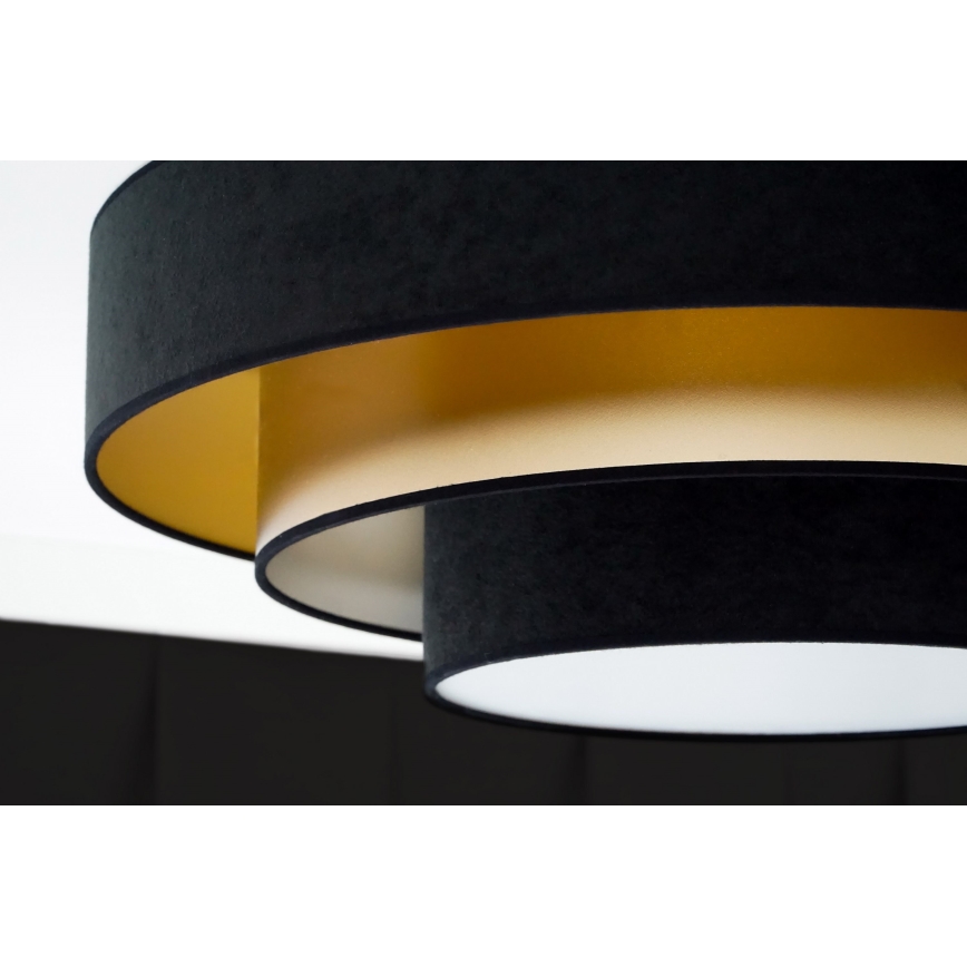 Duolla - LED Griestu lampa LUNETA LED/26W/230V d. 60 cm 4000K melna/zelta