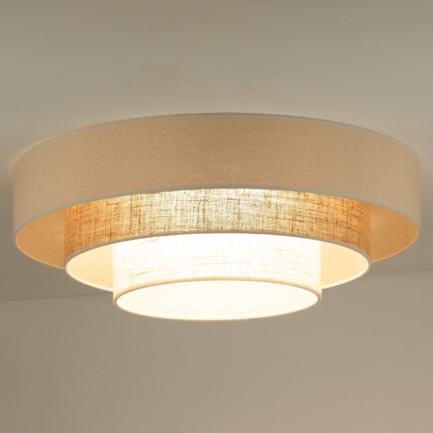 Duolla - LED Griestu lampa LUNETA LED/26W/230V d. 60 cm 4000K rotanga/bēša/brūna