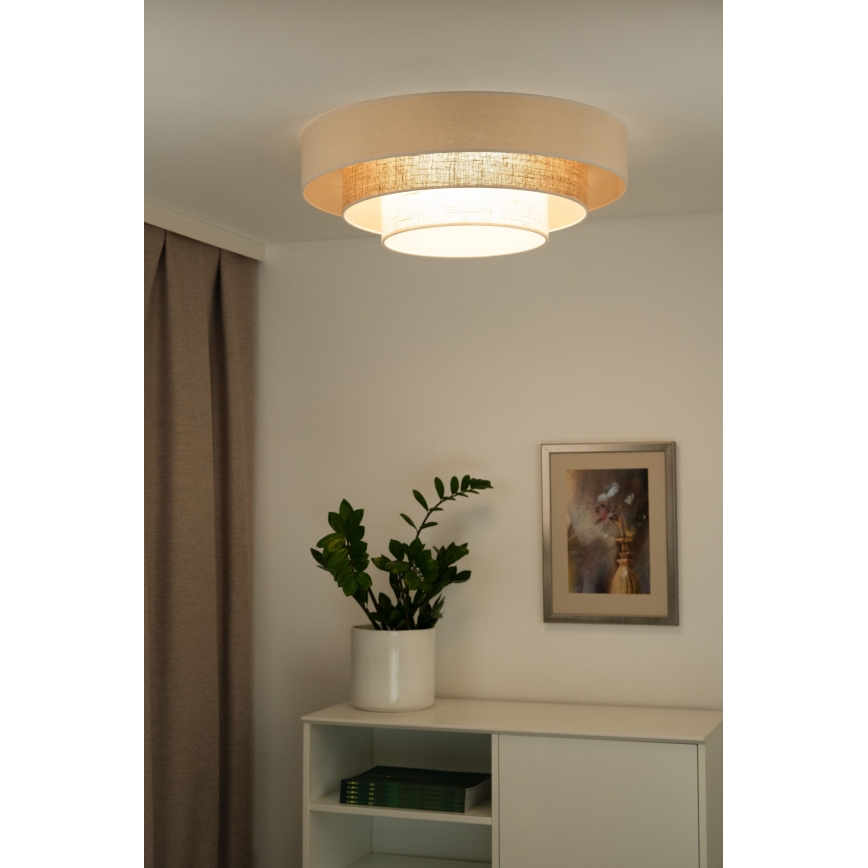 Duolla - LED Griestu lampa LUNETA LED/26W/230V d. 60 cm 4000K rotanga/bēša/brūna