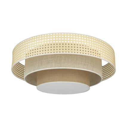 Duolla - LED Griestu lampa LUNETA LED/26W/230V d. 60 cm 4000K rotanga/bēša/brūna