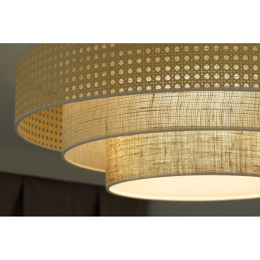Duolla - LED Griestu lampa LUNETA LED/26W/230V d. 60 cm 4000K rotanga/bēša/brūna