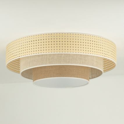 Duolla - LED Griestu lampa LUNETA LED/26W/230V d. 60 cm 4000K rotanga/bēša/brūna