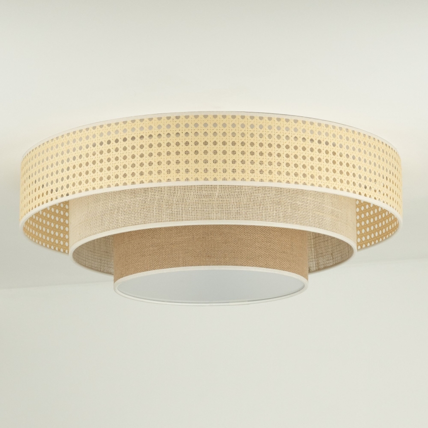 Duolla - LED Griestu lampa LUNETA LED/26W/230V d. 60 cm 4000K rotanga/bēša/brūna