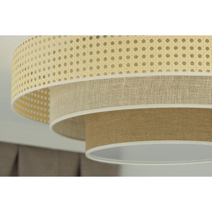 Duolla - LED Griestu lampa LUNETA LED/26W/230V d. 60 cm 4000K rotanga/bēša/brūna