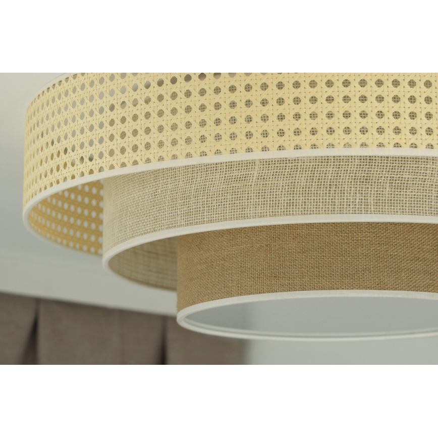 Duolla - LED Griestu lampa LUNETA LED/26W/230V d. 60 cm 4000K rotanga/bēša/brūna