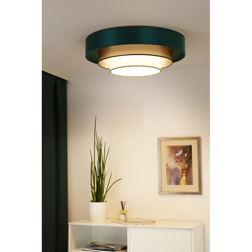 Duolla - LED Griestu lampa LUNETA LED/26W/230V d. 60 cm 4000K zaļa/zelta/balta