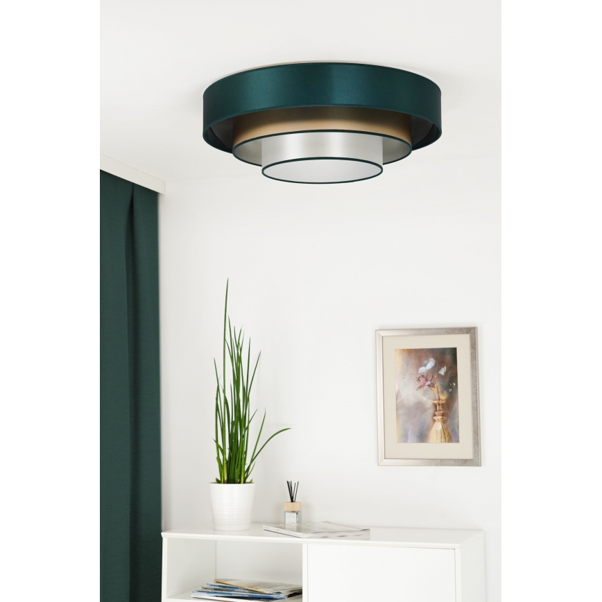 Duolla - LED Griestu lampa LUNETA LED/26W/230V d. 60 cm 4000K zaļa/zelta/balta