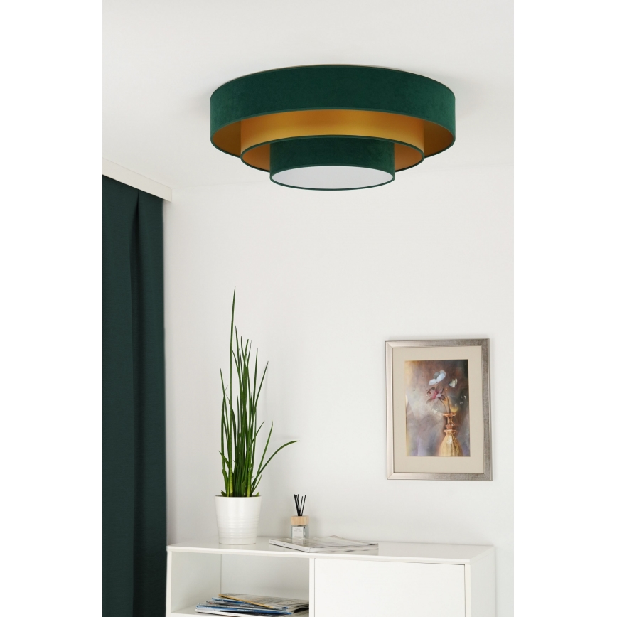 Duolla - LED Griestu lampa LUNETA LED/26W/230V d. 60 cm 4000K zaļa/zelta