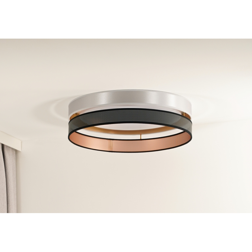 Duolla - LED Griestu lampa ROLLER DUO SHINY LED/24W/230V d. 45 cm sudraba/melna