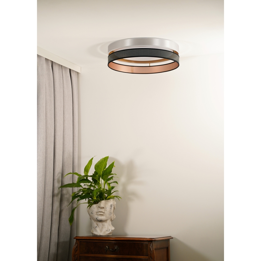 Duolla - LED Griestu lampa ROLLER DUO SHINY LED/24W/230V d. 45 cm sudraba/melna