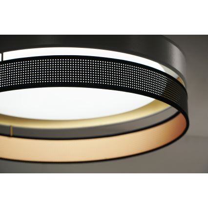 Duolla - LED Griestu lampa ROLLER DUO SHINY LED/24W/230V d. 45 cm sudraba/melna