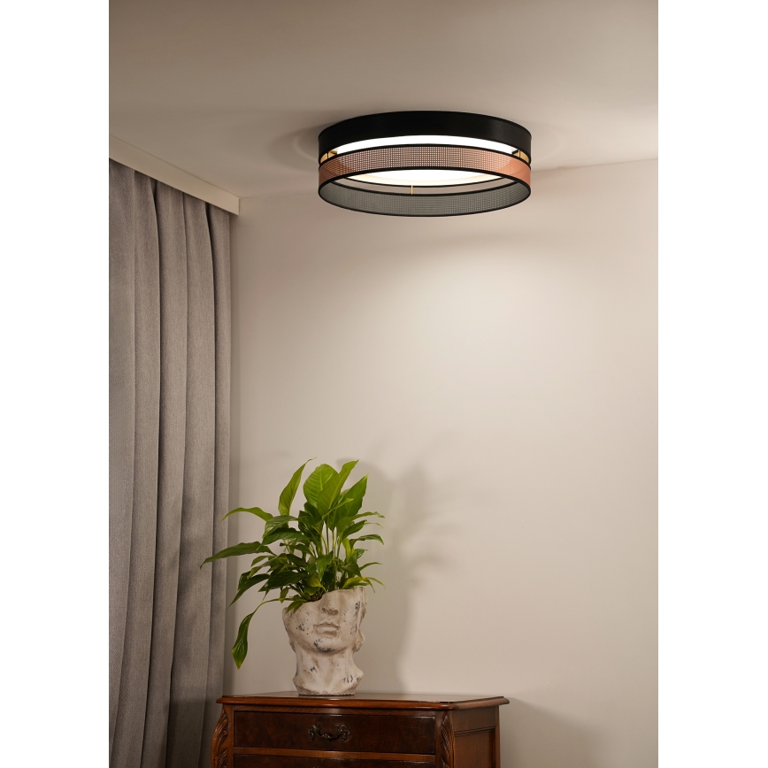Duolla - LED Griestu lampa ROLLER DUO SHINY LED/24W/230V d. 45 cm melna/varš