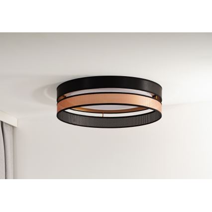 Duolla - LED Griestu lampa ROLLER DUO SHINY LED/24W/230V d. 45 cm melna/varš