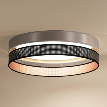 Duolla - LED Griestu lampa ROLLER DUO SHINY LED/24W/230V d. 45 cm sudraba/melna