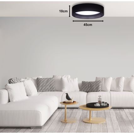 Duolla - LED Griestu lampa ROLLER LED/24W/230V d. 45 cm melna