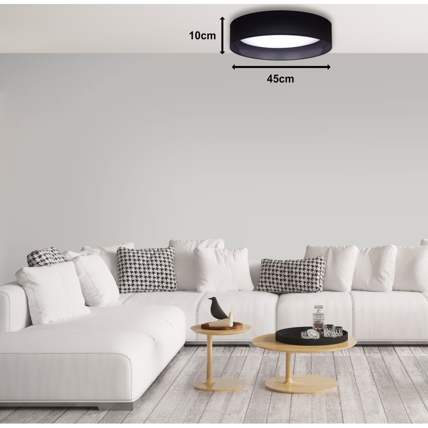 Duolla - LED Griestu lampa ROLLER LED/24W/230V d. 45 cm melna
