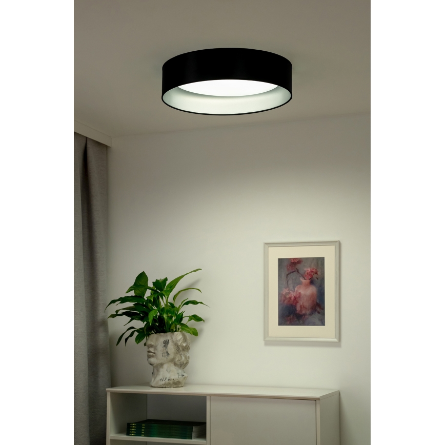 Duolla - LED Griestu lampa ROLLER LED/24W/230V d. 45 cm melna/sudraba