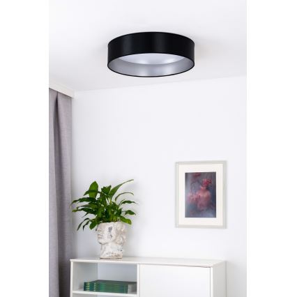 Duolla - LED Griestu lampa ROLLER LED/24W/230V d. 45 cm melna/sudraba