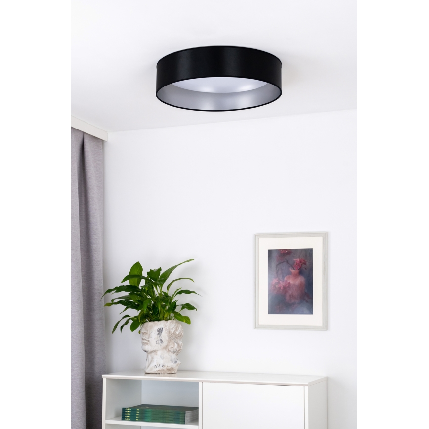 Duolla - LED Griestu lampa ROLLER LED/24W/230V d. 45 cm melna/sudraba