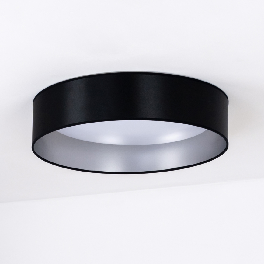 Duolla - LED Griestu lampa ROLLER LED/24W/230V d. 45 cm melna/sudraba