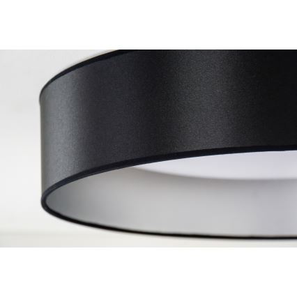 Duolla - LED Griestu lampa ROLLER LED/24W/230V d. 45 cm melna/sudraba