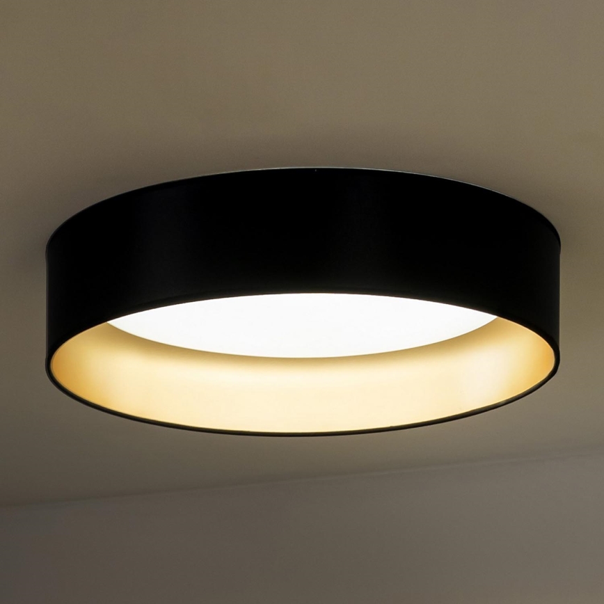 Duolla - LED Griestu lampa ROLLER LED/24W/230V d. 45 cm melna/zelta