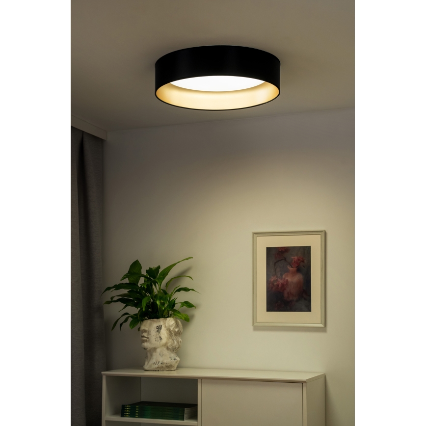 Duolla - LED Griestu lampa ROLLER LED/24W/230V d. 45 cm melna/zelta