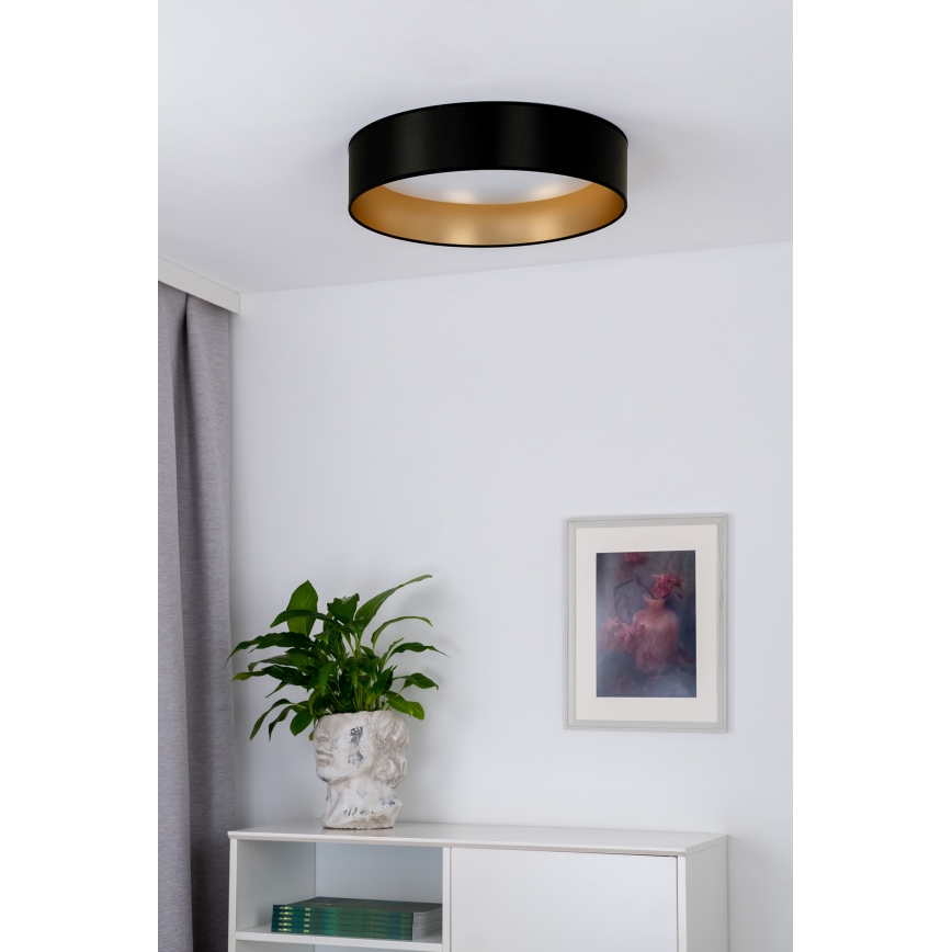 Duolla - LED Griestu lampa ROLLER LED/24W/230V d. 45 cm melna/zelta