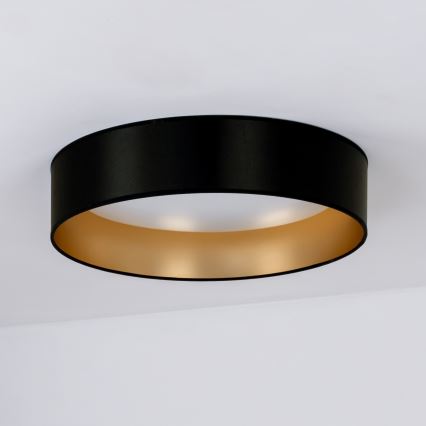 Duolla - LED Griestu lampa ROLLER LED/24W/230V d. 45 cm melna/zelta