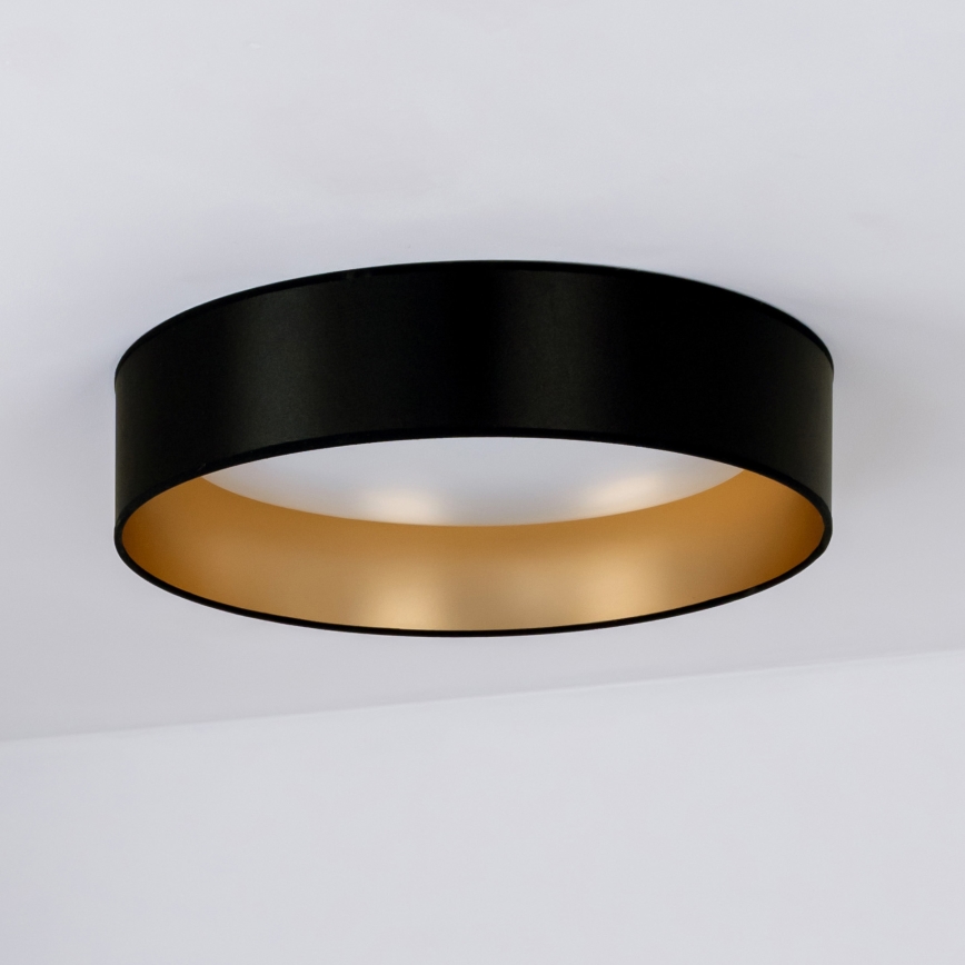 Duolla - LED Griestu lampa ROLLER LED/24W/230V d. 45 cm melna/zelta