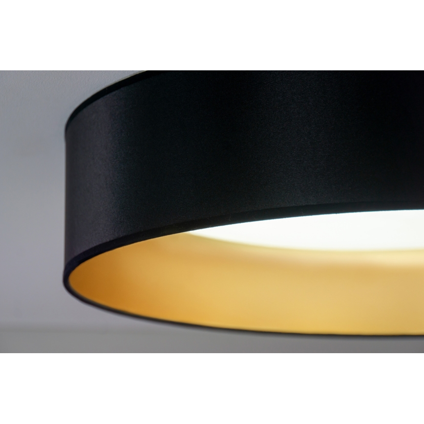 Duolla - LED Griestu lampa ROLLER LED/24W/230V d. 45 cm melna/zelta