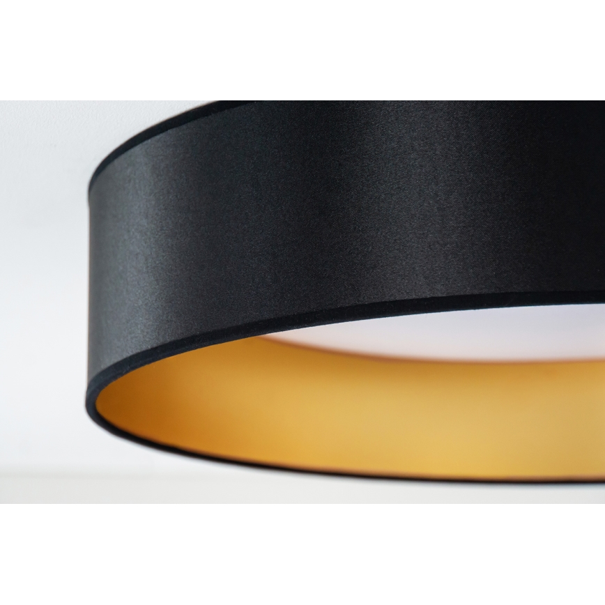 Duolla - LED Griestu lampa ROLLER LED/24W/230V d. 45 cm melna/zelta